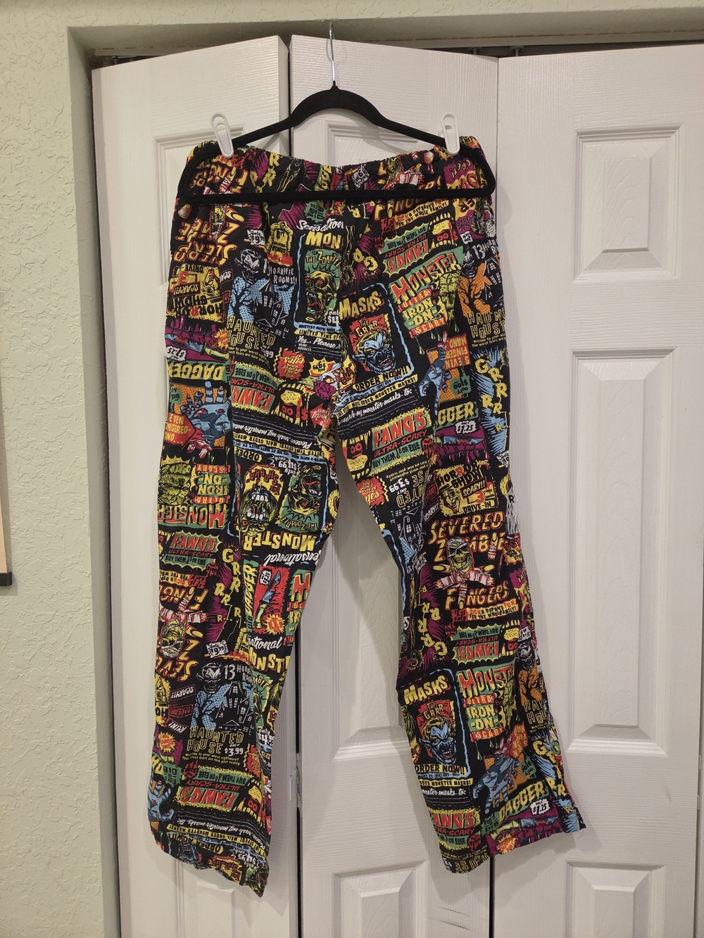 Halloween Monster Print Lounge Pants Men's Large - Picture 6 of 9